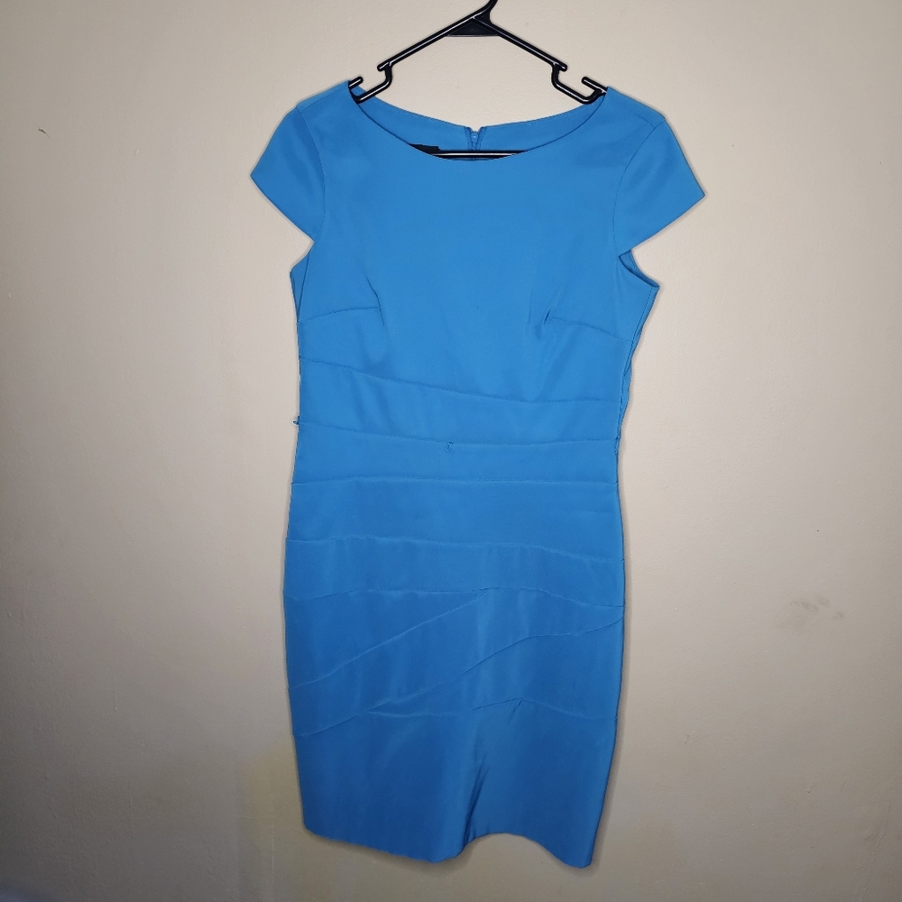 AGB Dress Size 6 Blue Cap Sleeve Sheath Dress